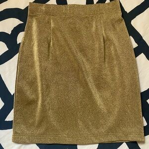 Vintage C.A.G.E. Gold Shimmer Pencil Skirt